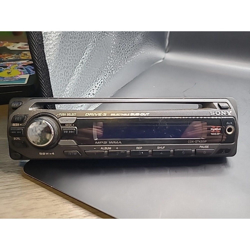 Sony‎ CDX-GT421PW Radio Stereo Audio Faceplate 52wx4 Amp Xplod MP3 WMA